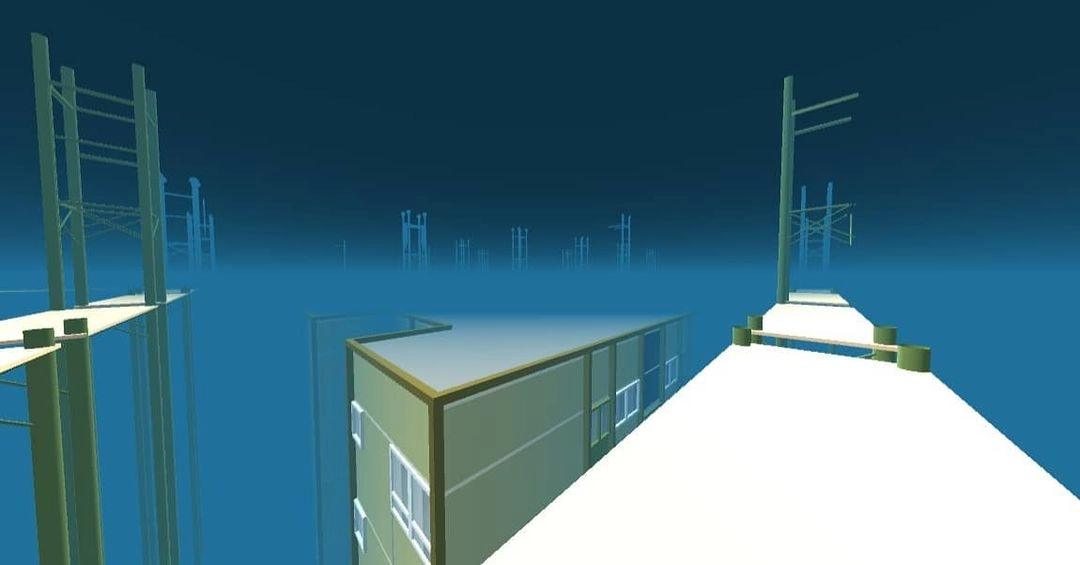 Screenshot from Level 2 of the game environments developed during this residency